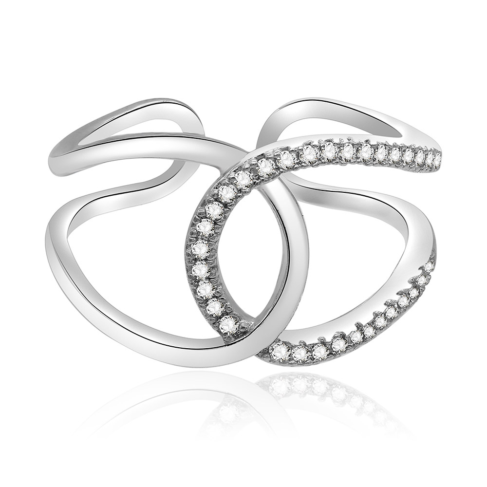 Criss Cross Wide Band Ring